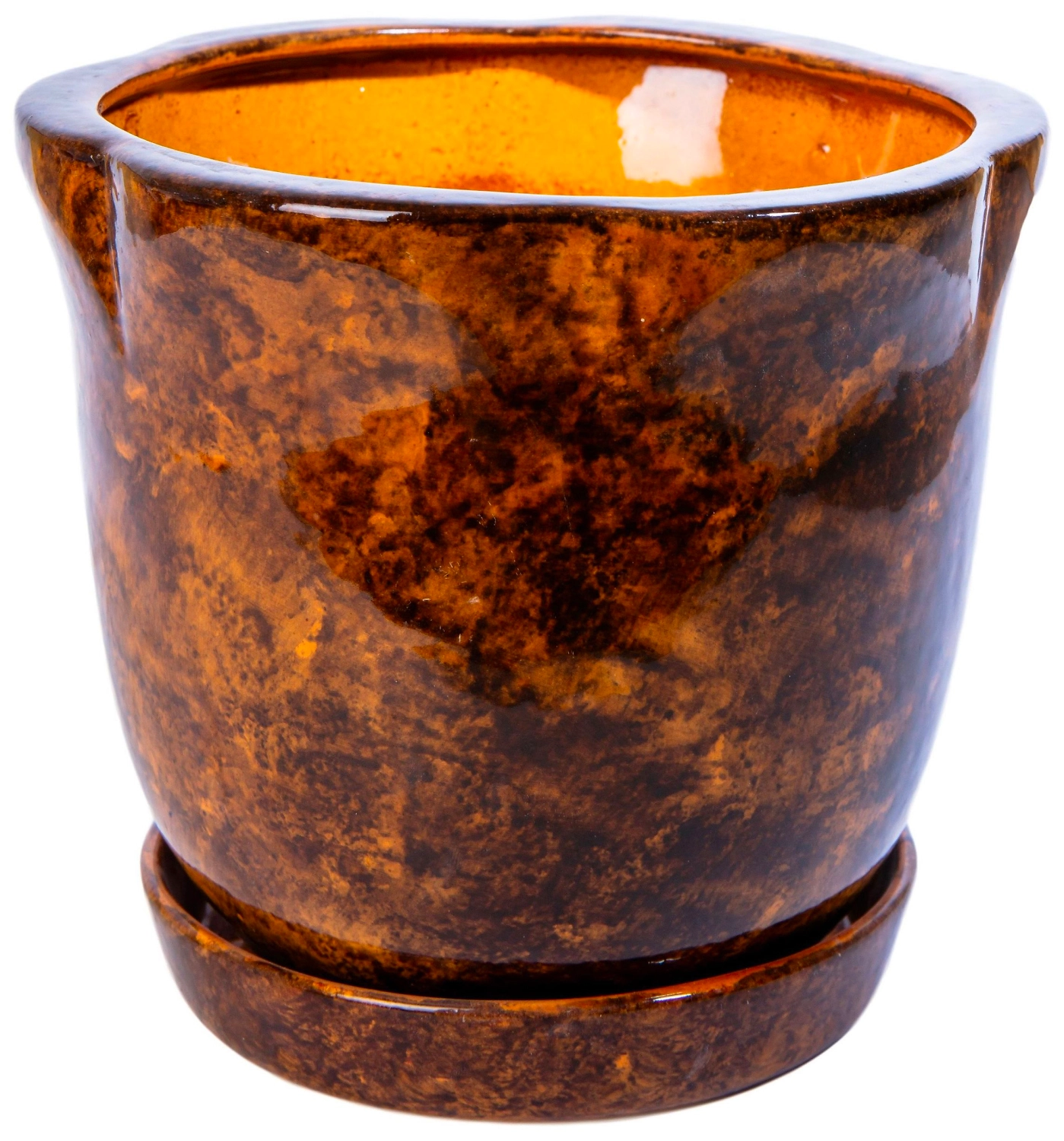 Горшок Лилия d17 см керамический коричневый