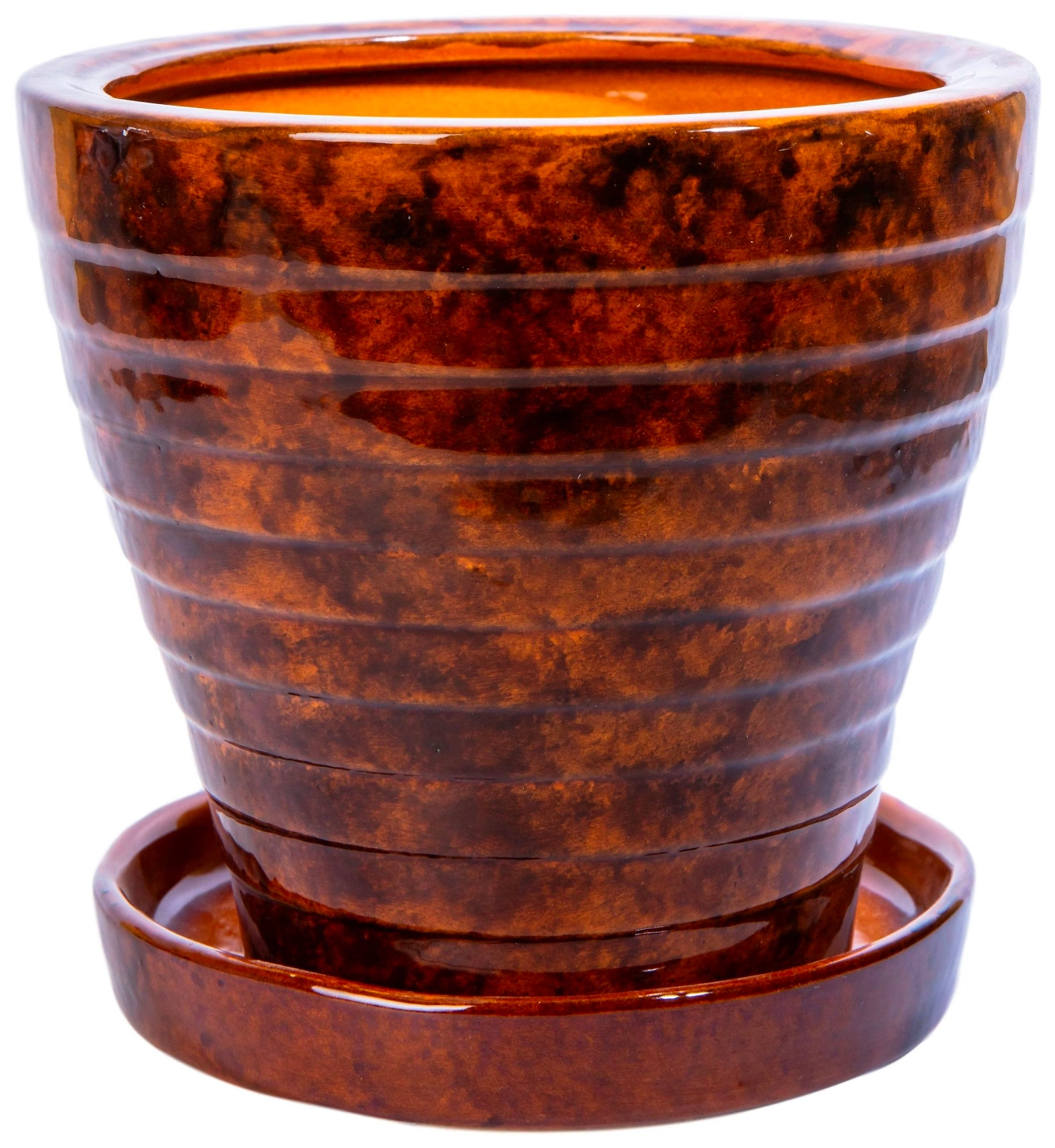 Горшок керамический коричневый d16 см