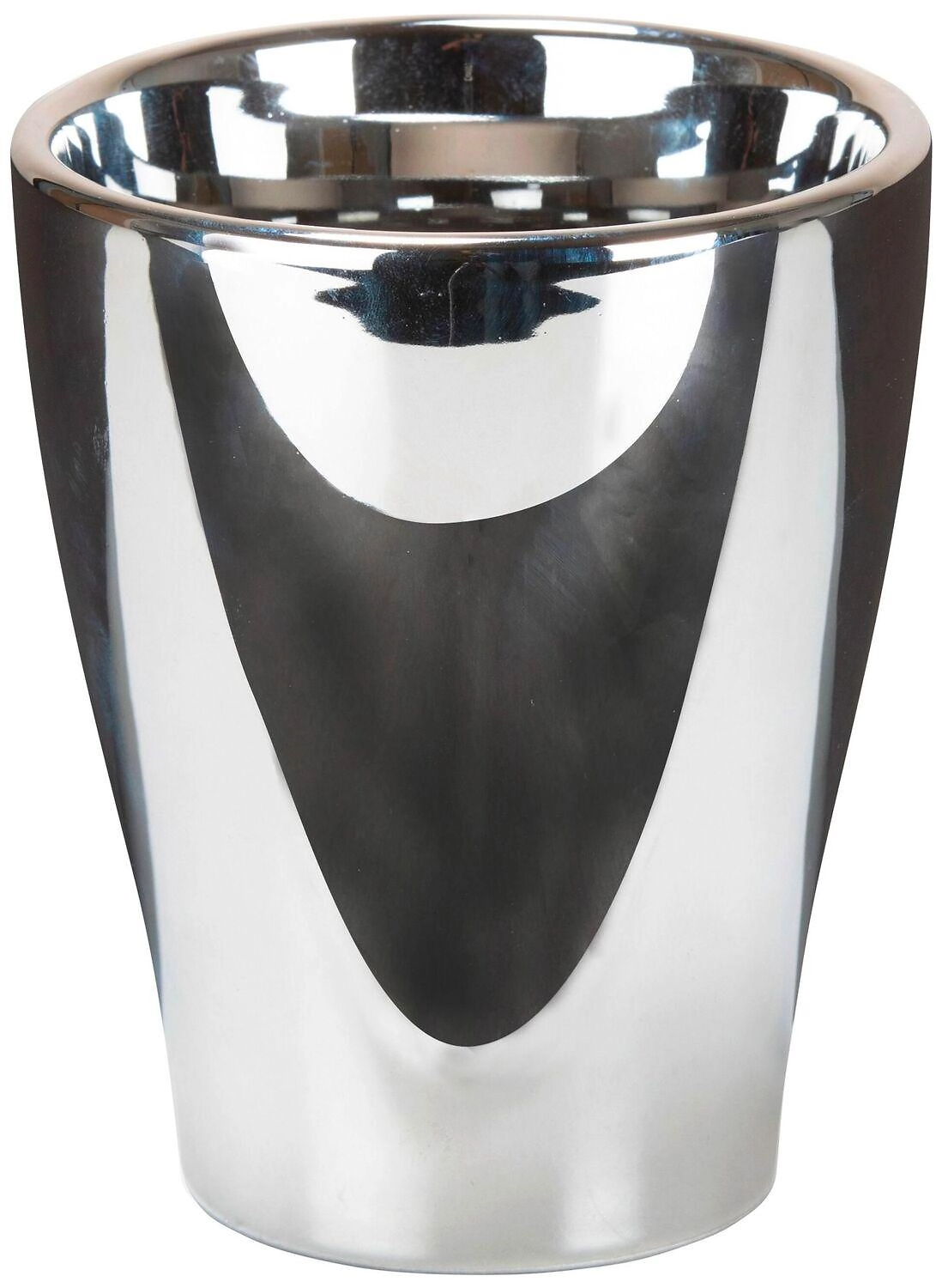 Кашпо Scheurich Мирор 608 d9 см керамическое серебряное