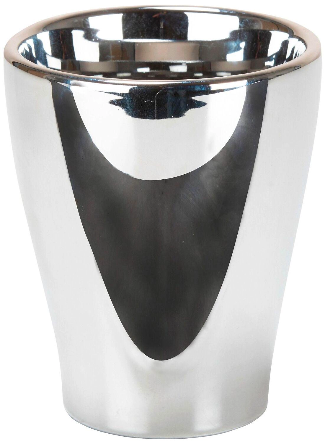 Кашпо Scheurich Мирор 608 d13 см керамическое серебряное