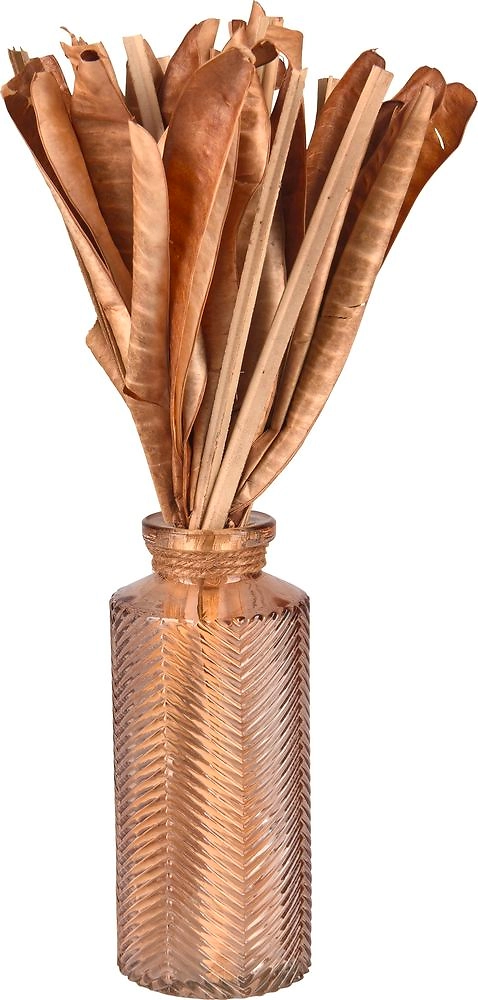 Сухая цветочная композиция из бобовых стручков в вазе 30 см