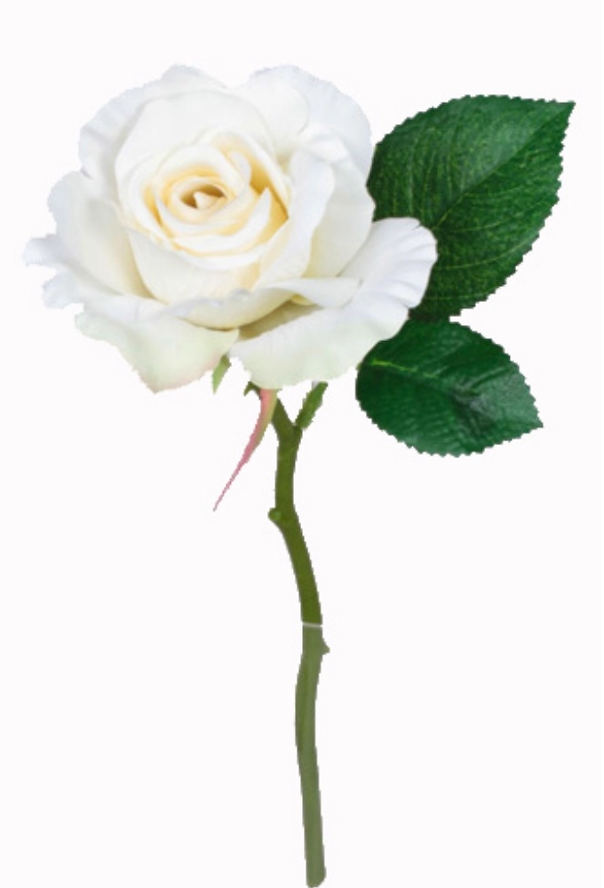 Искусственный цветок роза Эмпти кремовая 32 см