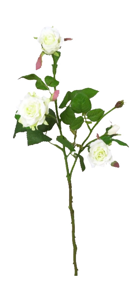Искусственный цветок роза кустовая белая 60 см