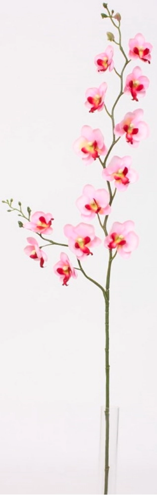 Искусственный цветок Орхидея бело-розовая 75 см