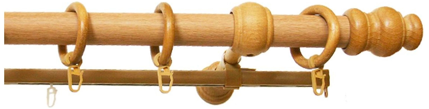 Карниз для штор Уют настенный двухрядный светлый дуб 2,25 м 