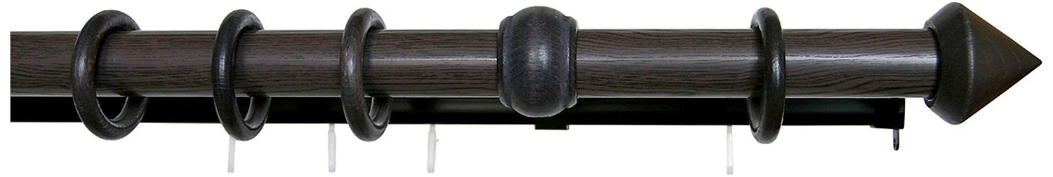 Карниз для штор Уют настенный двухрядный венге 3 м