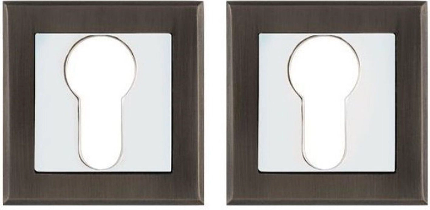 Накладка на замок PUNTO ET QR GR/CP-23 квадрат графит/хром