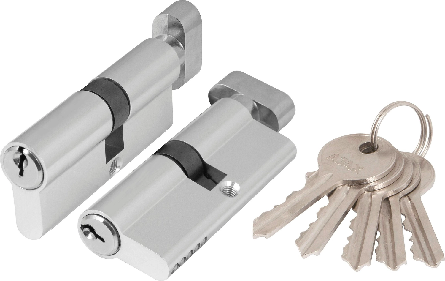 Цилиндр AJAX AX100 70 мм (30/10/30) ключ-вертушка хром