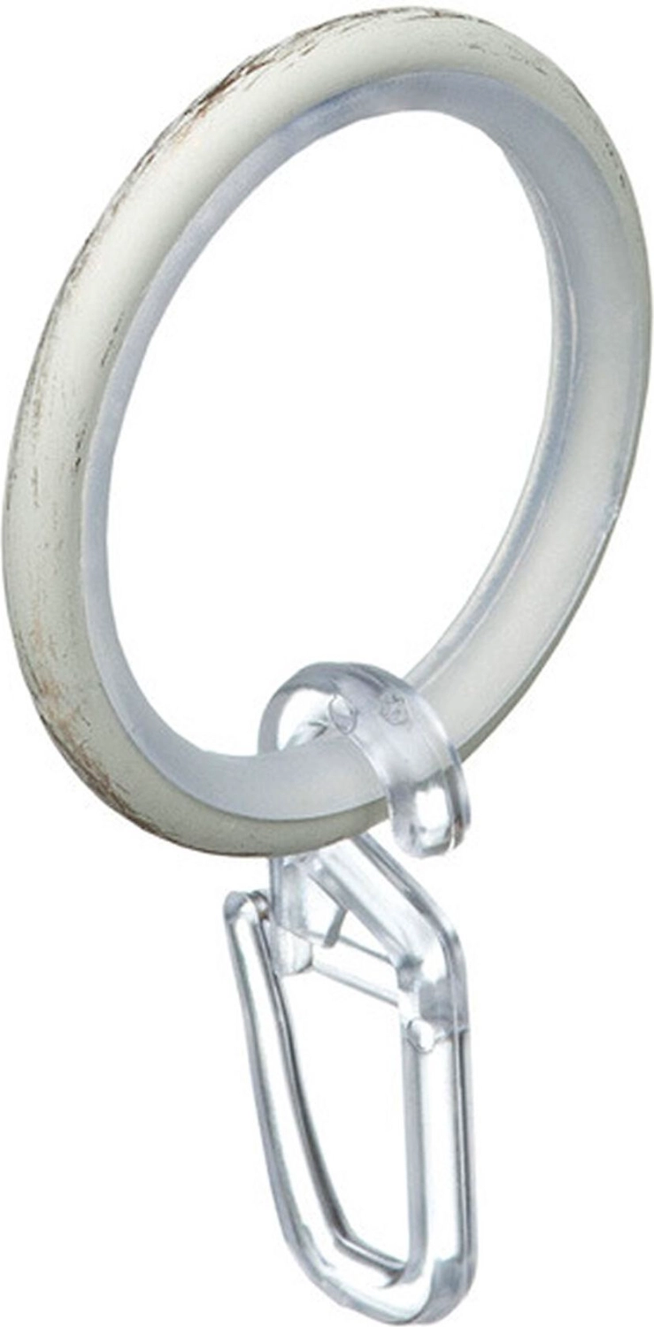 Кольцо с крючком для карниза HOME ACCESSORY стальной сплав белый антик d16 мм