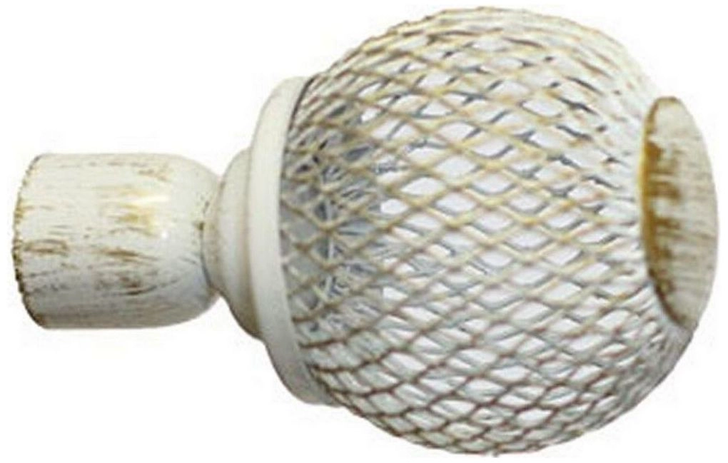 Наконечник для карниза HOME ACCESSORY стальной сплав белый d16 мм шар сетка