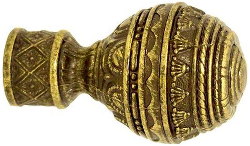 Наконечник для карниза ORBIS Ампир d28 мм стальной сплав золотой антик