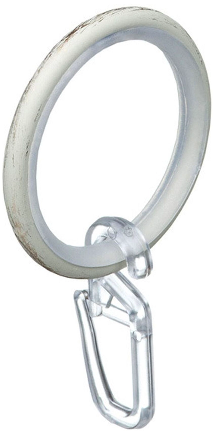 Кольца с крючками для штор HomeAccess алюминиевые белые D20 мм 10 шт