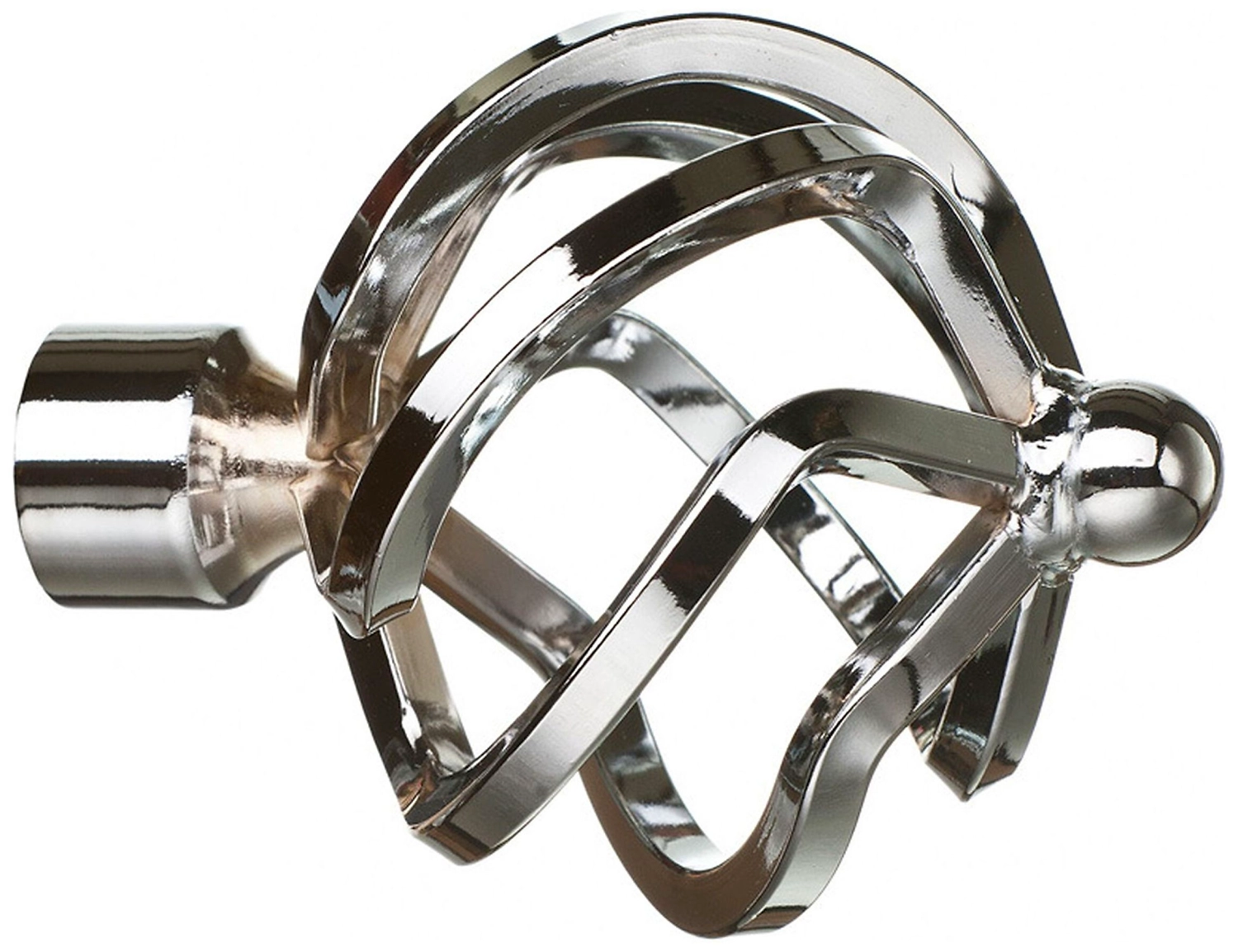 Наконечник для карниза витой HomeAccess Глобус хром d20 1 шт 