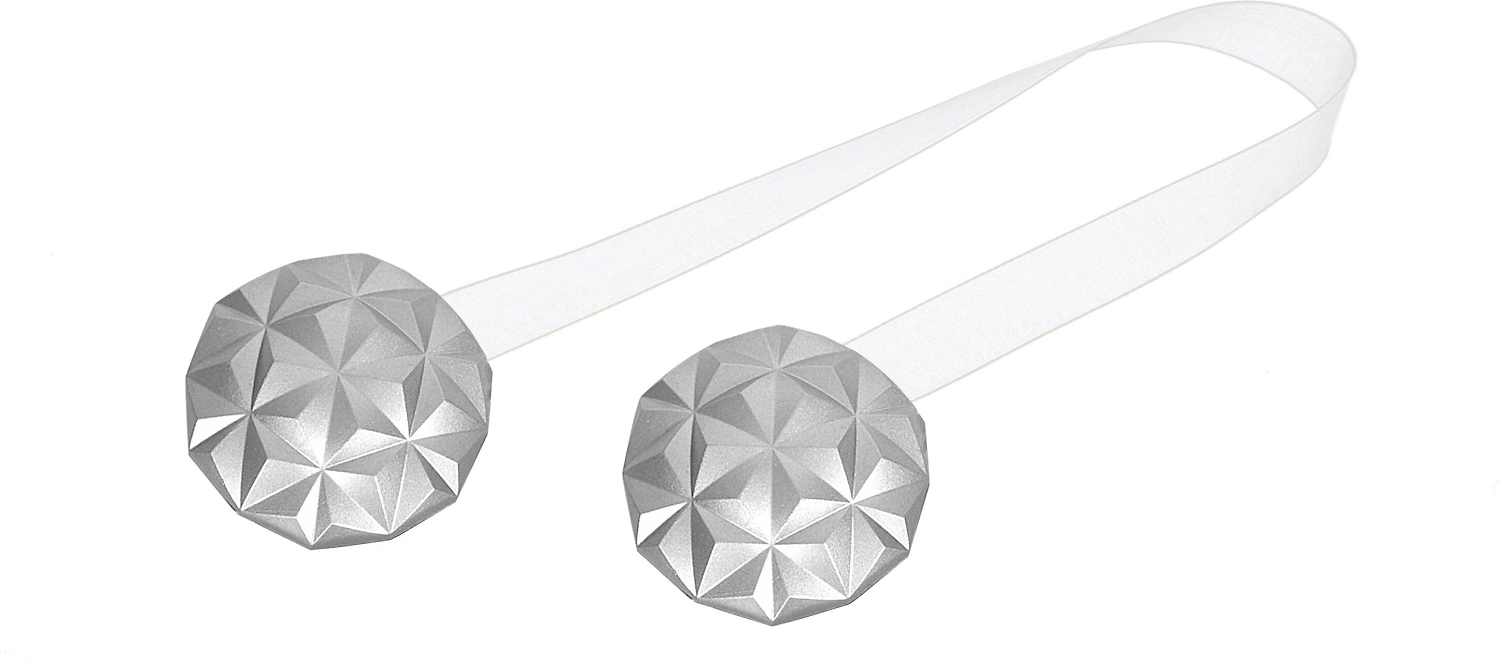 Клипсы магнитные для штор пластик серые 180 мм d45мм призма