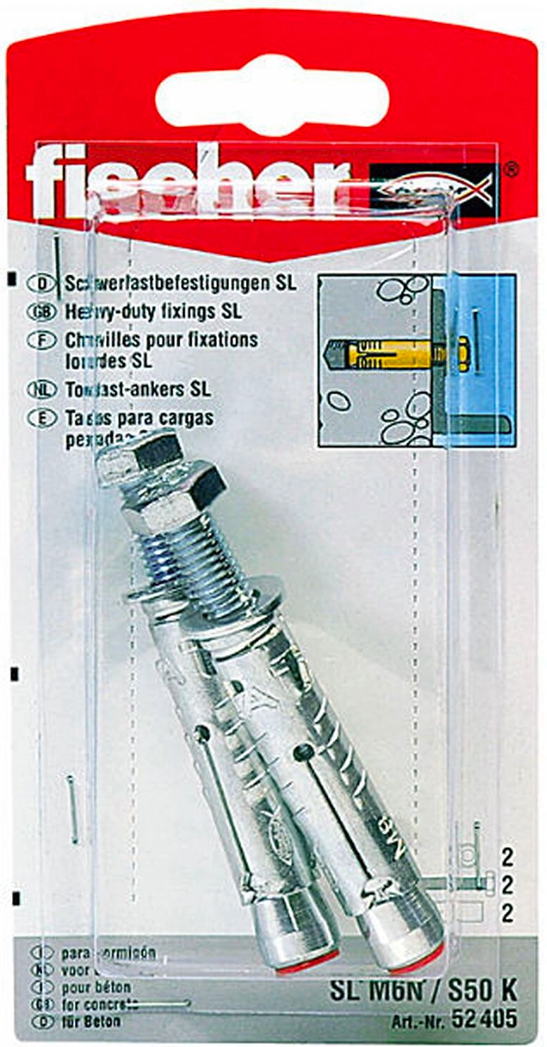 Анкер-болт fischer M 6х49 мм 2 шт