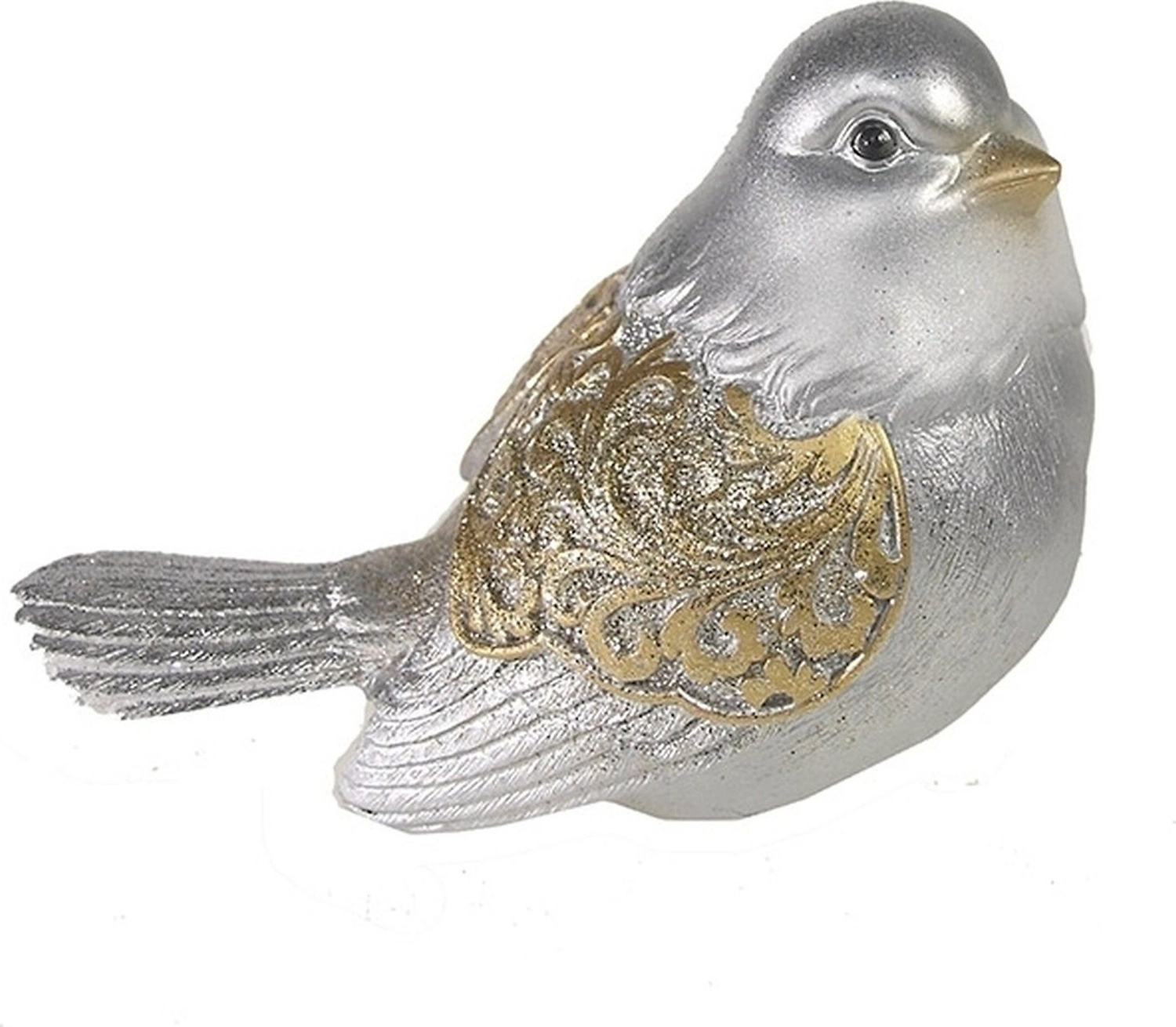 Фигурка Птичка золотая с серебром 9 см