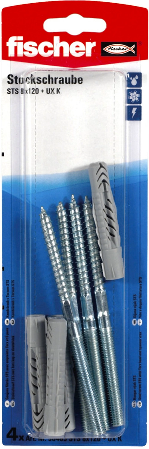 Дюбель универсальный распорный Fischer 8x120 мм 4 шт