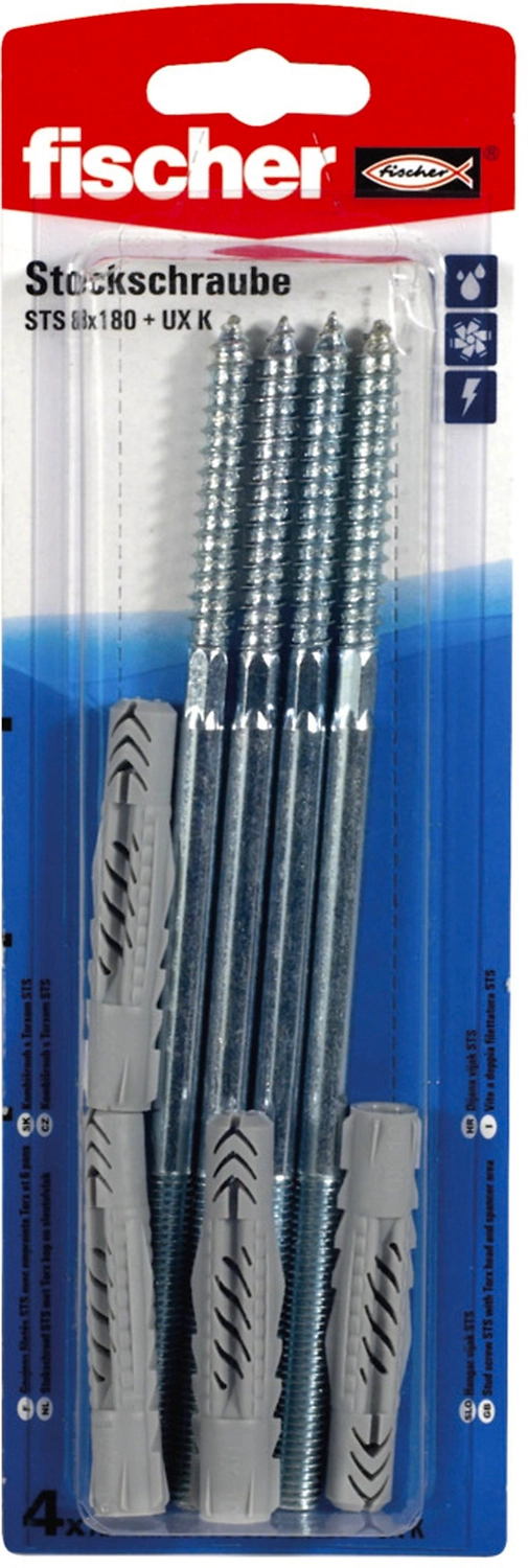 Дюбель универсальный распорный Fischer UX 8x180 мм 4 шт