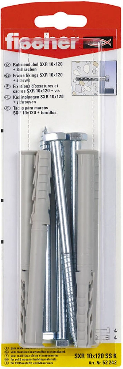 Дюбель универсальный распорный Fischer UX 10х120 мм c шурупом 4 шт