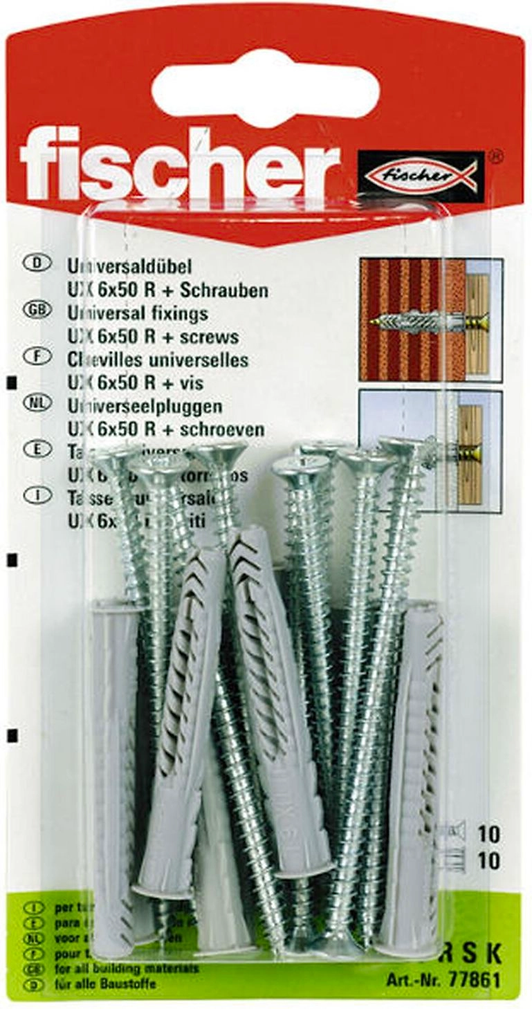 Дюбель универсальный распорный Fischer UX 6x50 мм 10 шт