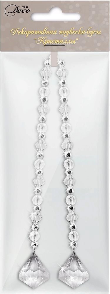 Бусы новогодние Кристаллы прозрачная 36 см