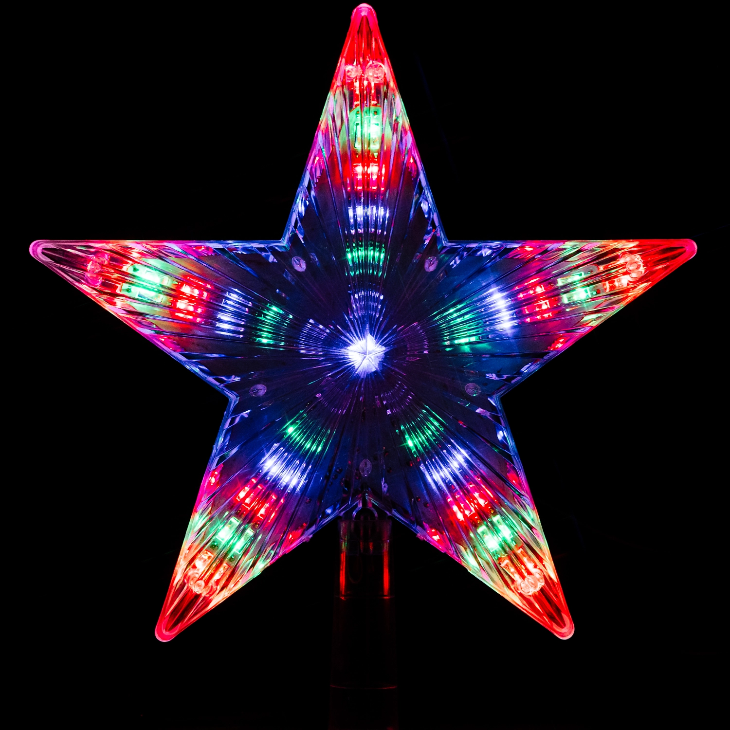 Верхушка на ель Glos Звезда 31 LED многоцветная 22 см