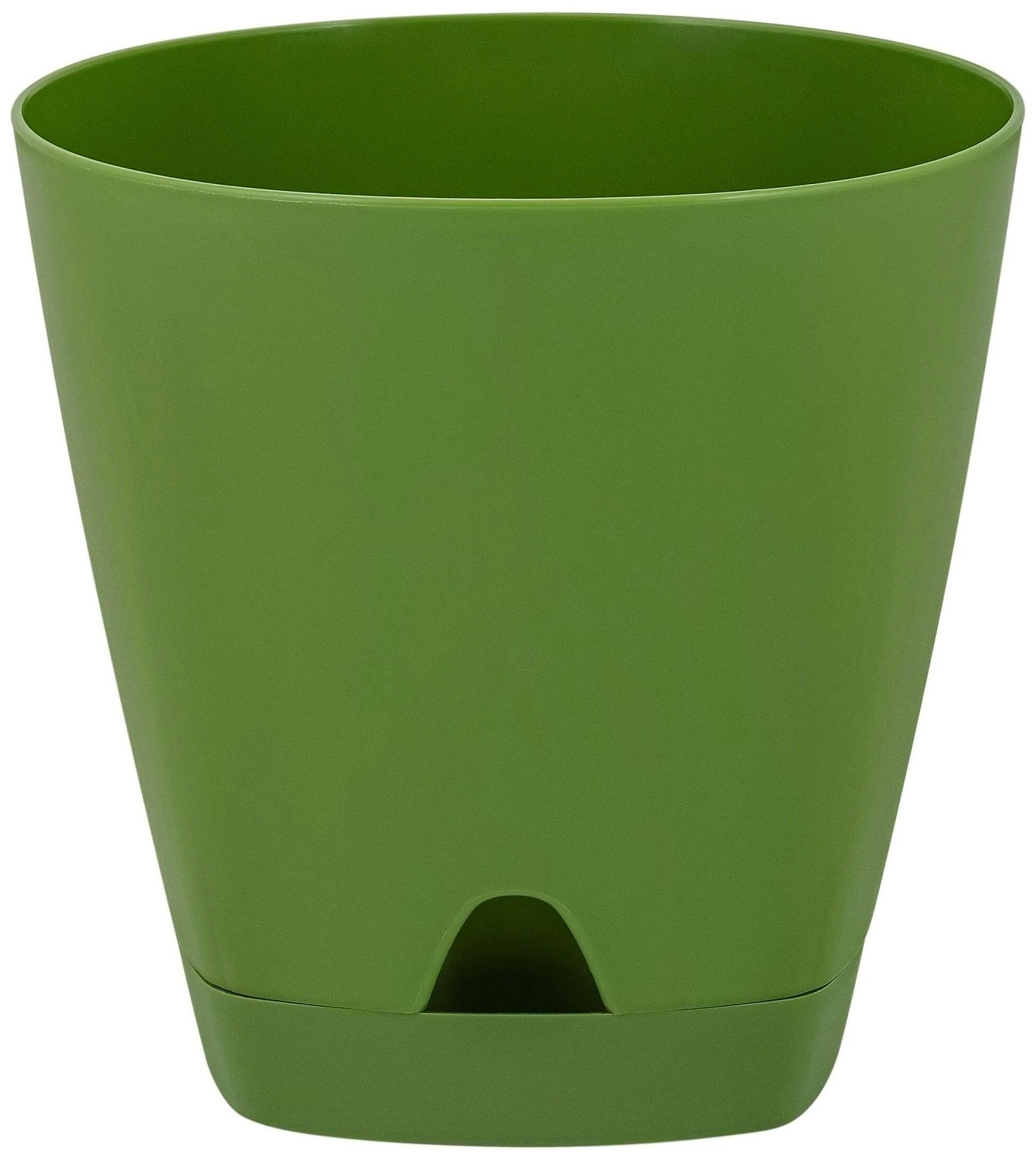 Горшок InGreen Amsterdam d20 см 4 л полипропиленовый оливковый с поддоном