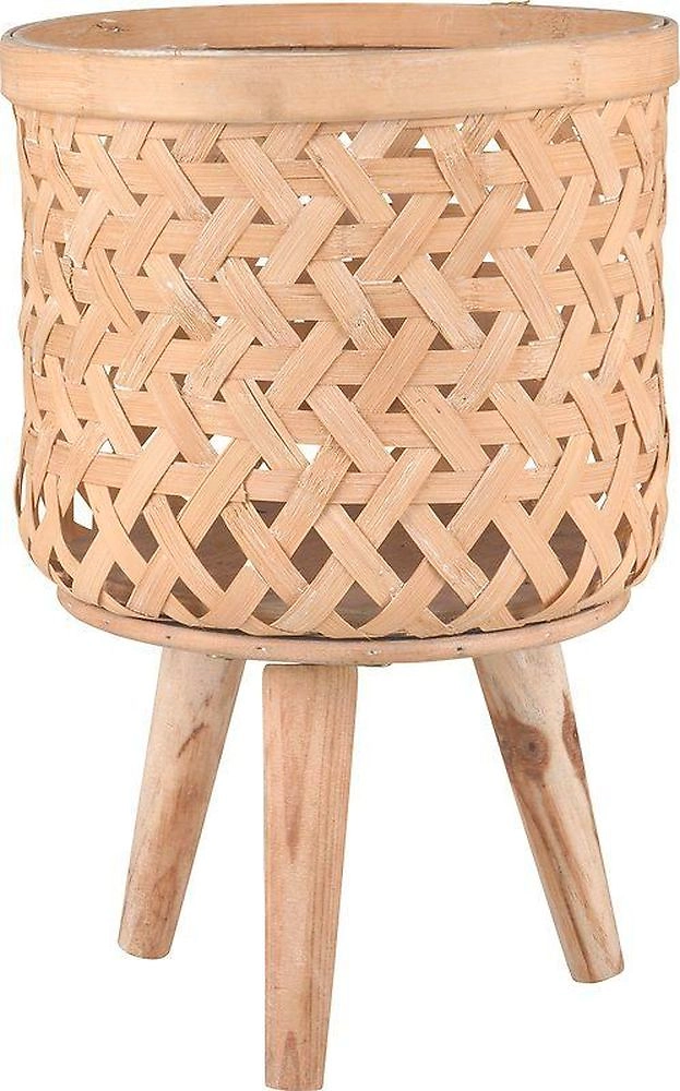 Кашпо бамбуковое на ножке 33 см