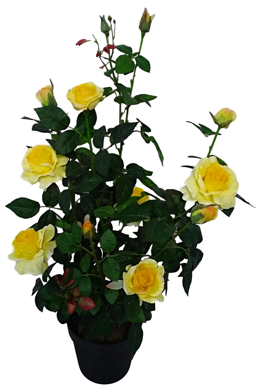 Искусственный цветок Роза желтая 92 см в кашпо