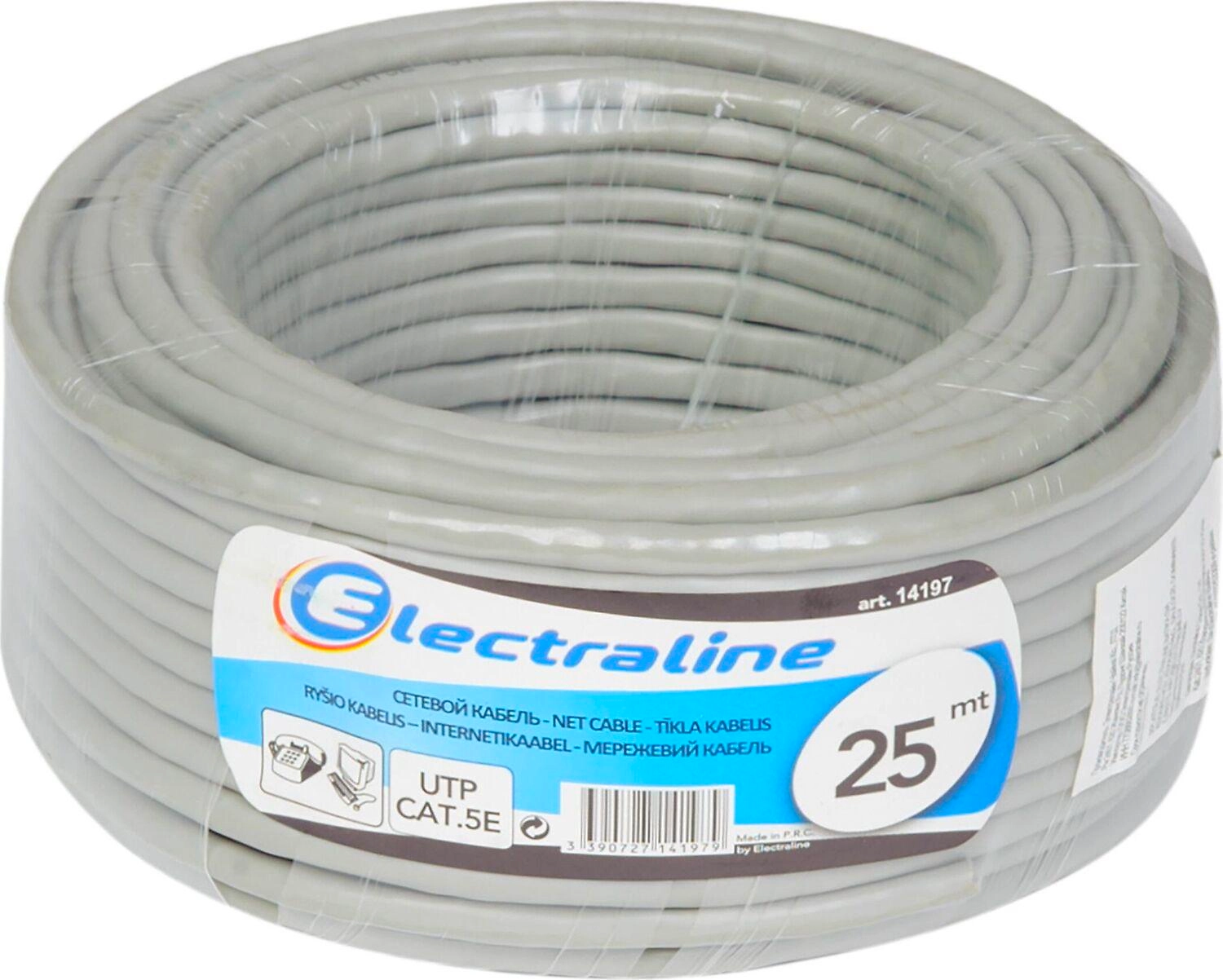 Кабель сетевой Electraline UTP КАТ.5Е 4x0,52 кв. мм 25 м