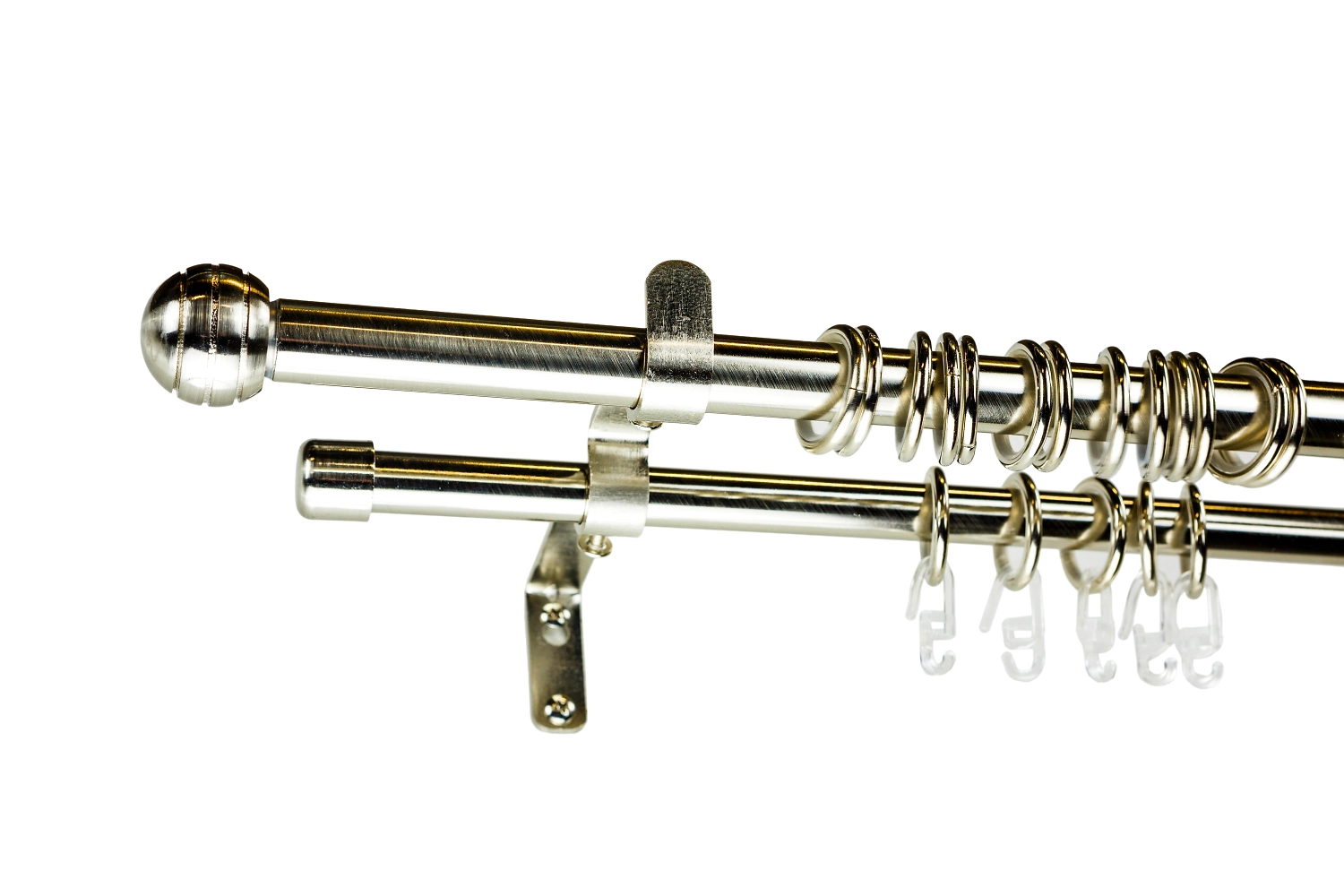 Карниз для штор OBI настенный двухрядный нержавеющая сталь 160-300 см