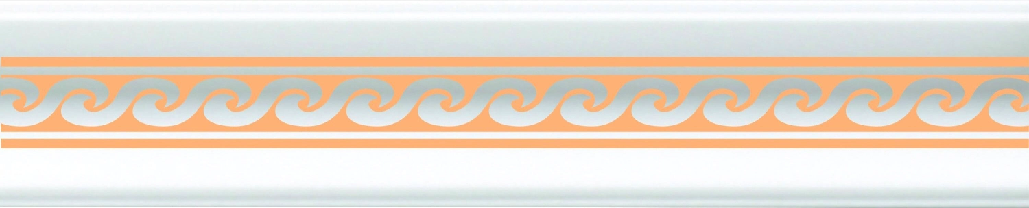 Плинтус потолочный SOLID С15/40 Волна 200х3,8х3,8 мм бело-золотой