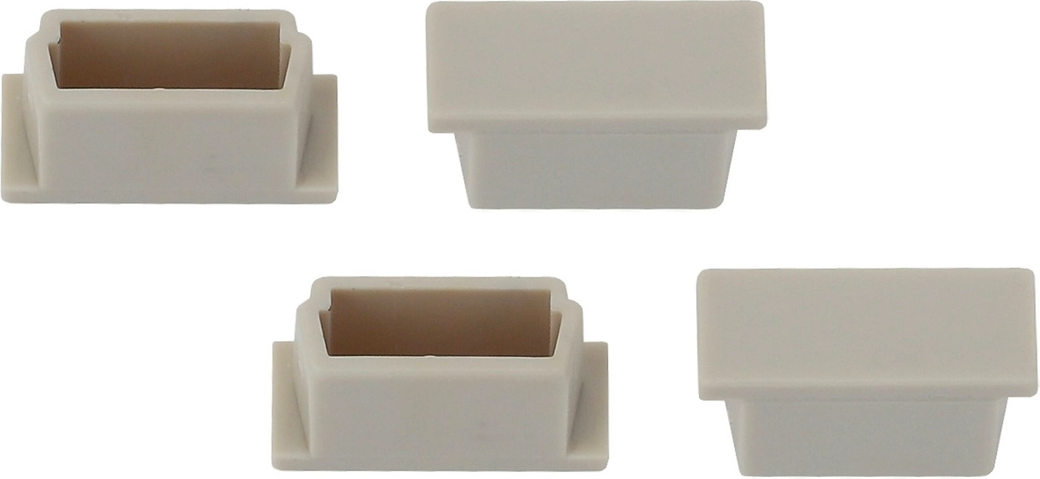 Комплект заглушек ЭРА 2206-3A для профиля CAB251 прямоугольные 6x21x5 мм 4 шт 