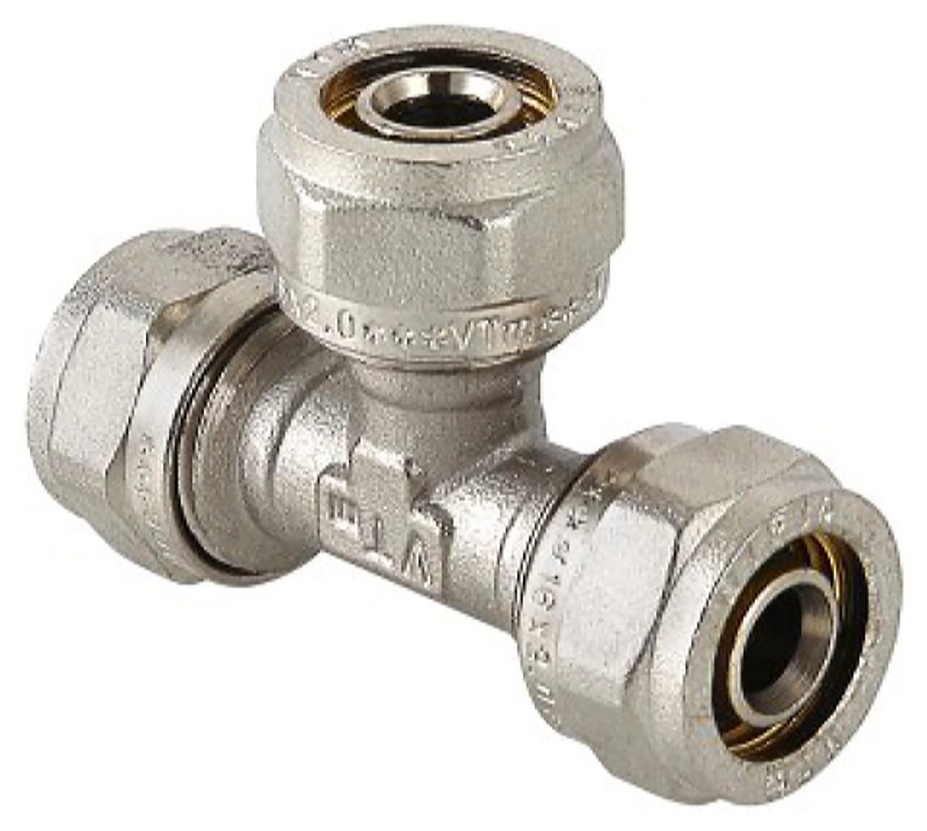 Тройник латунь никелированный VALTEC 20х16х16 мм