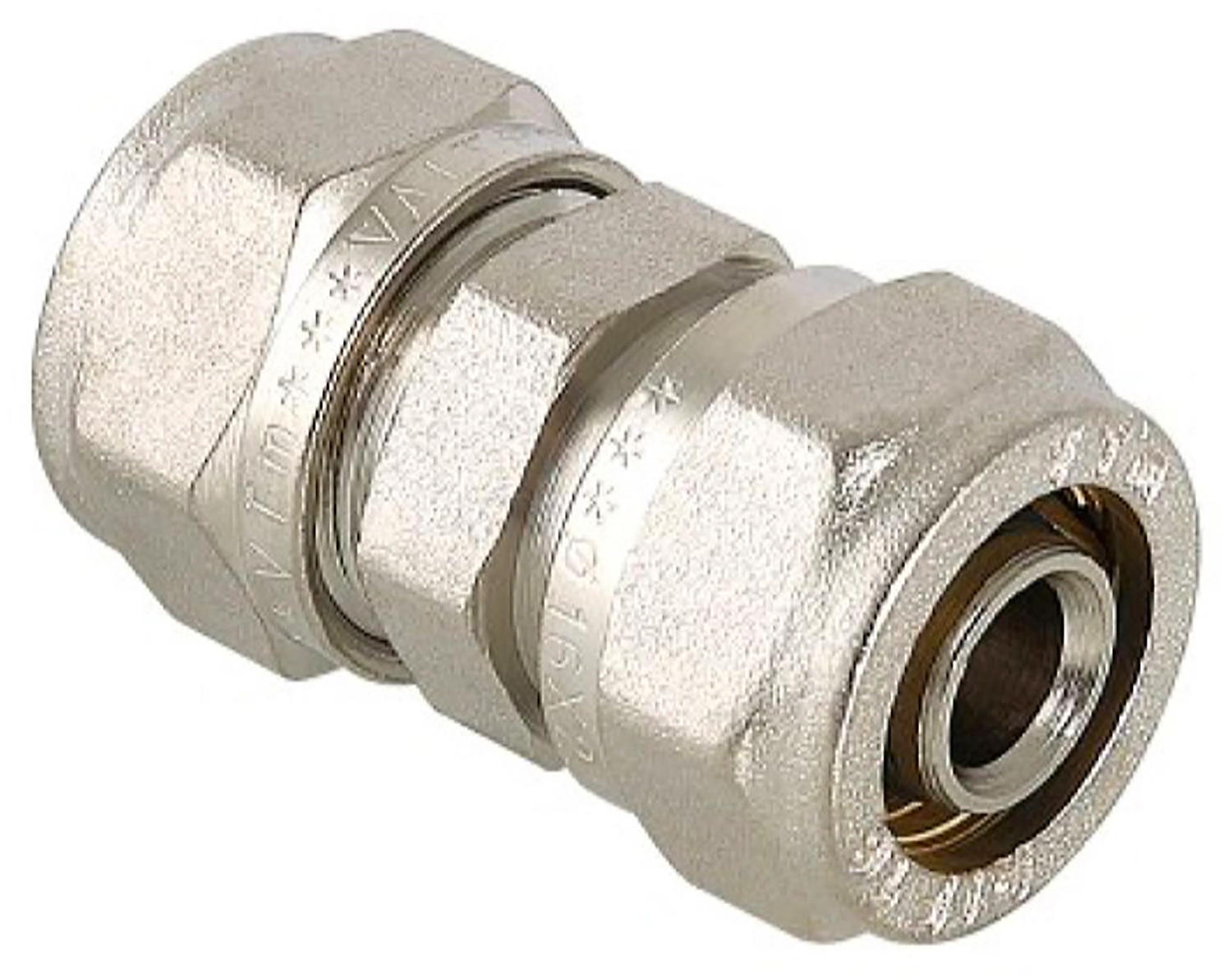 Соединитель латунь никелированный VALTEC 16 мм