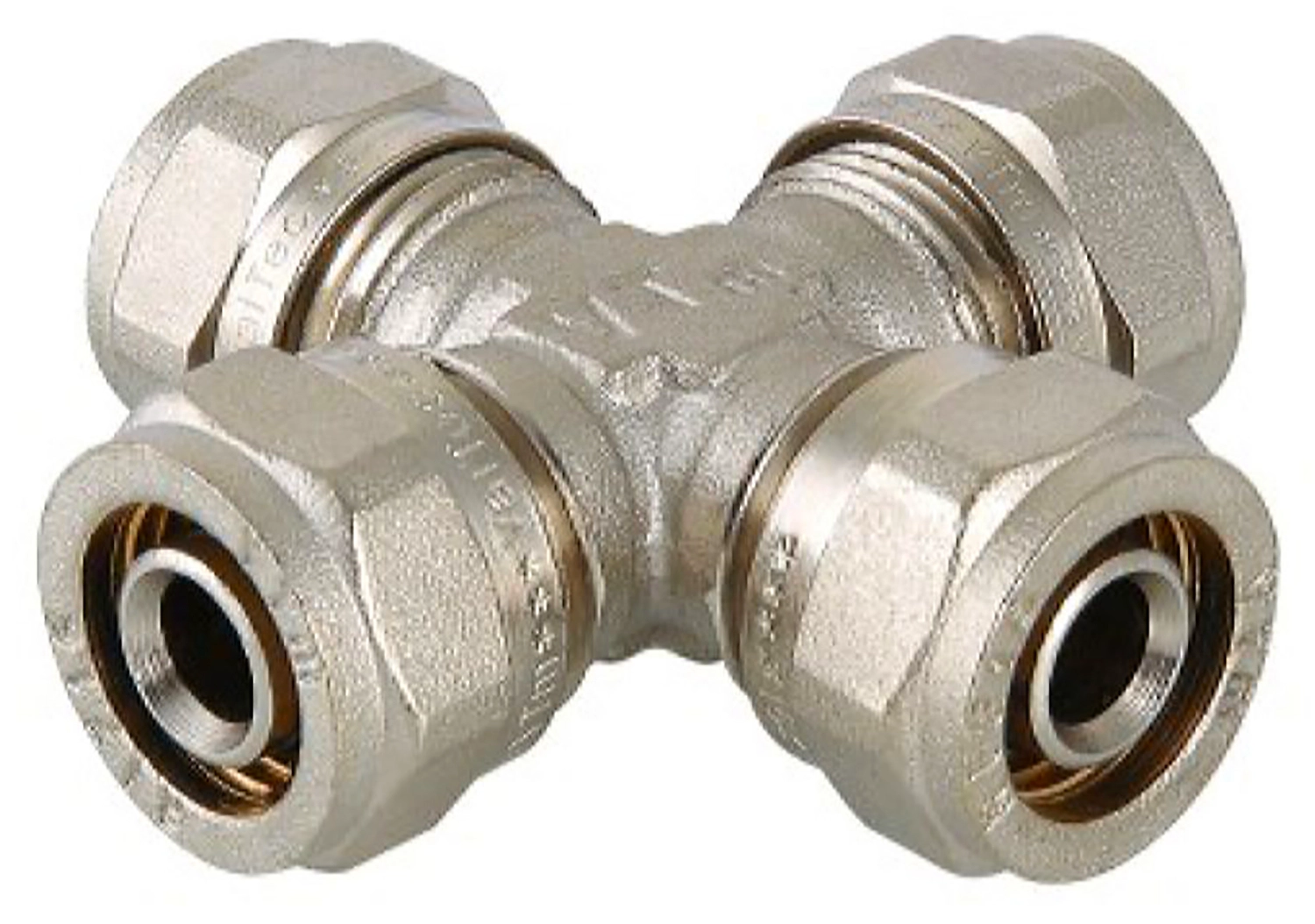 Крестовина латунь никелированный VALTEC 16 мм