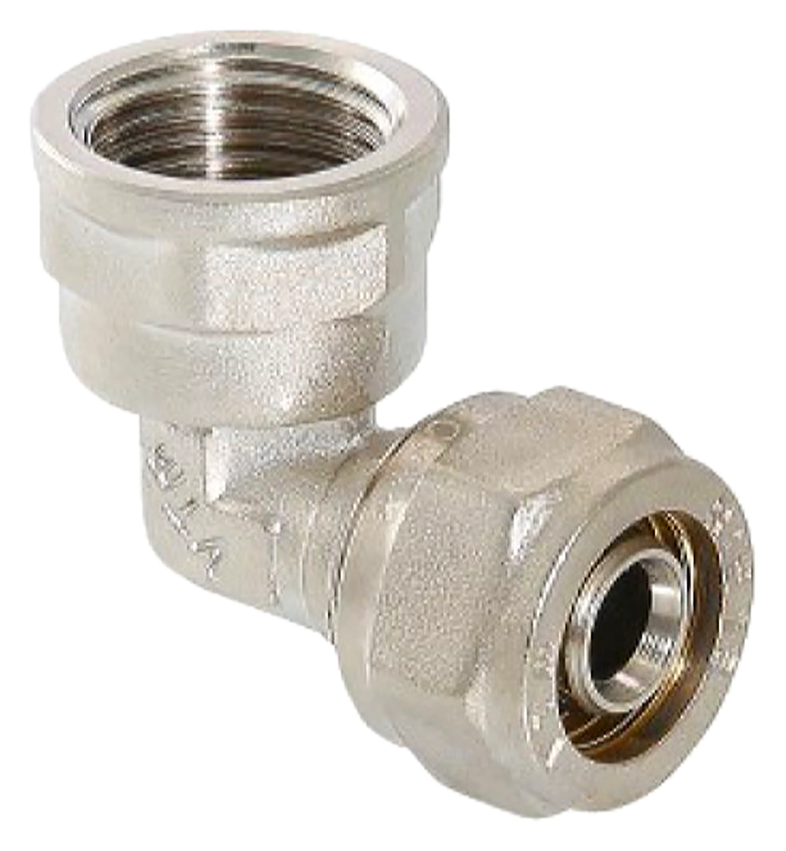 Угольник латунь никелированный VALTEC IV3521604 1/2" х 16 мм