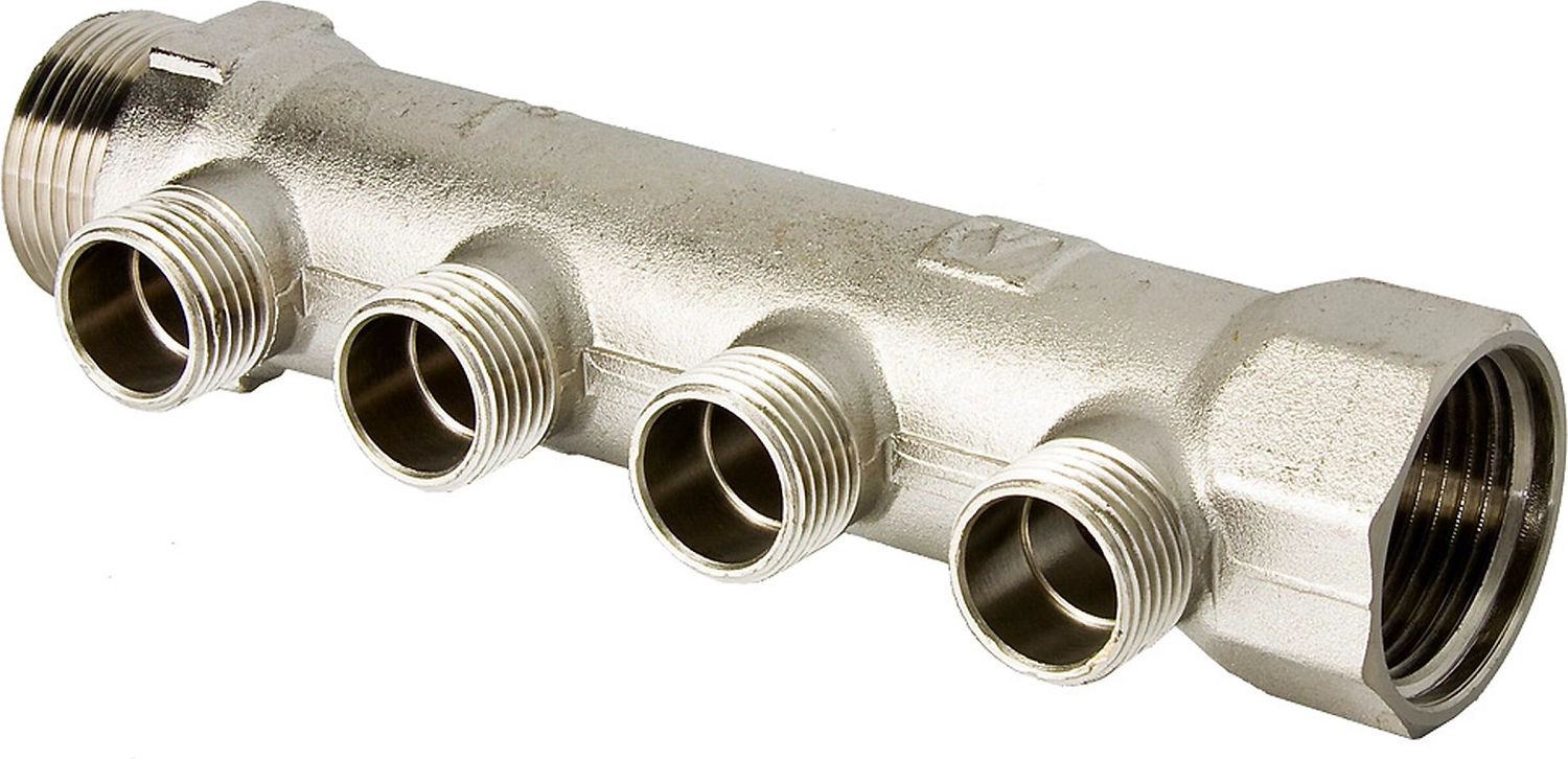 Коллектор латунь никелированная VALTEC VTc.500.N 3/4" х 1/2"