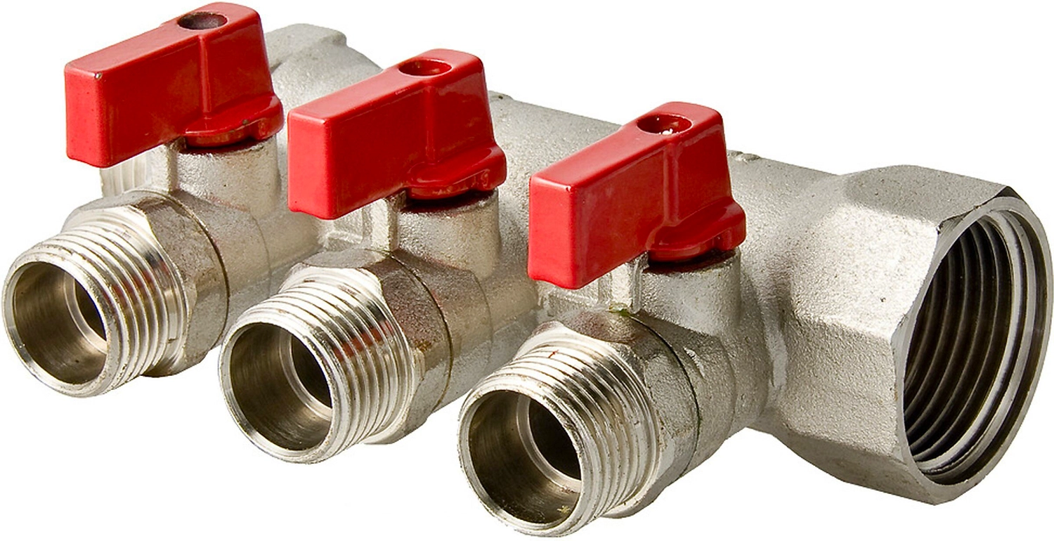 Коллектор латунь никелированная VALTEC O58104055 1"-1/2"