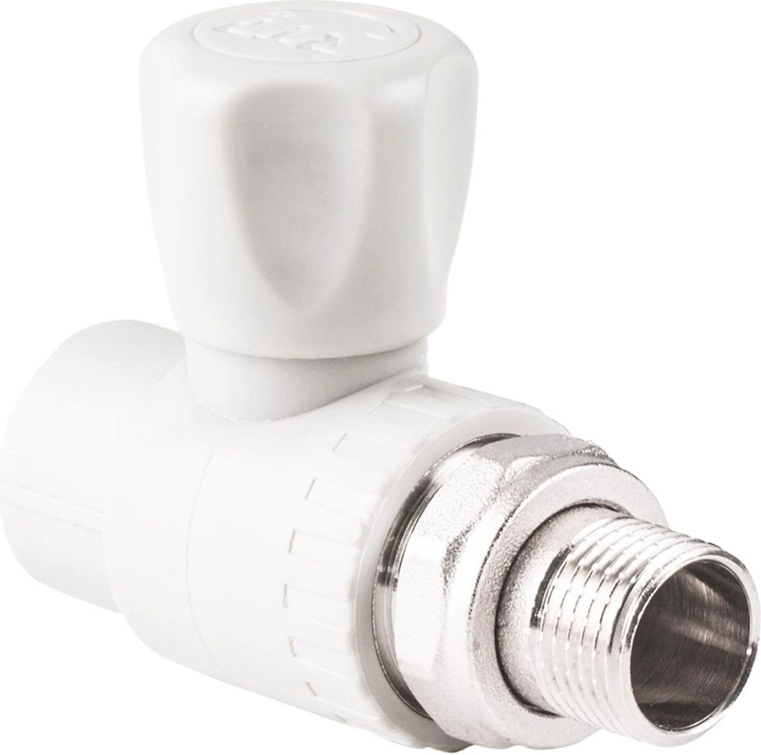 Кран шаровой для радиатора прямой PPR 20х1/2,  белый, RTP