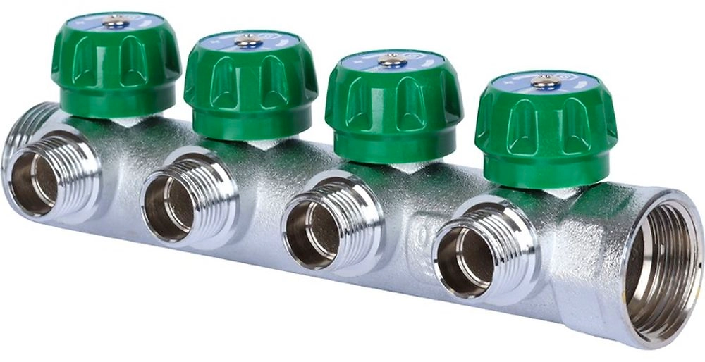 Коллектор регулирующий STOUT 1", 2 отвода 3/4" ЕК