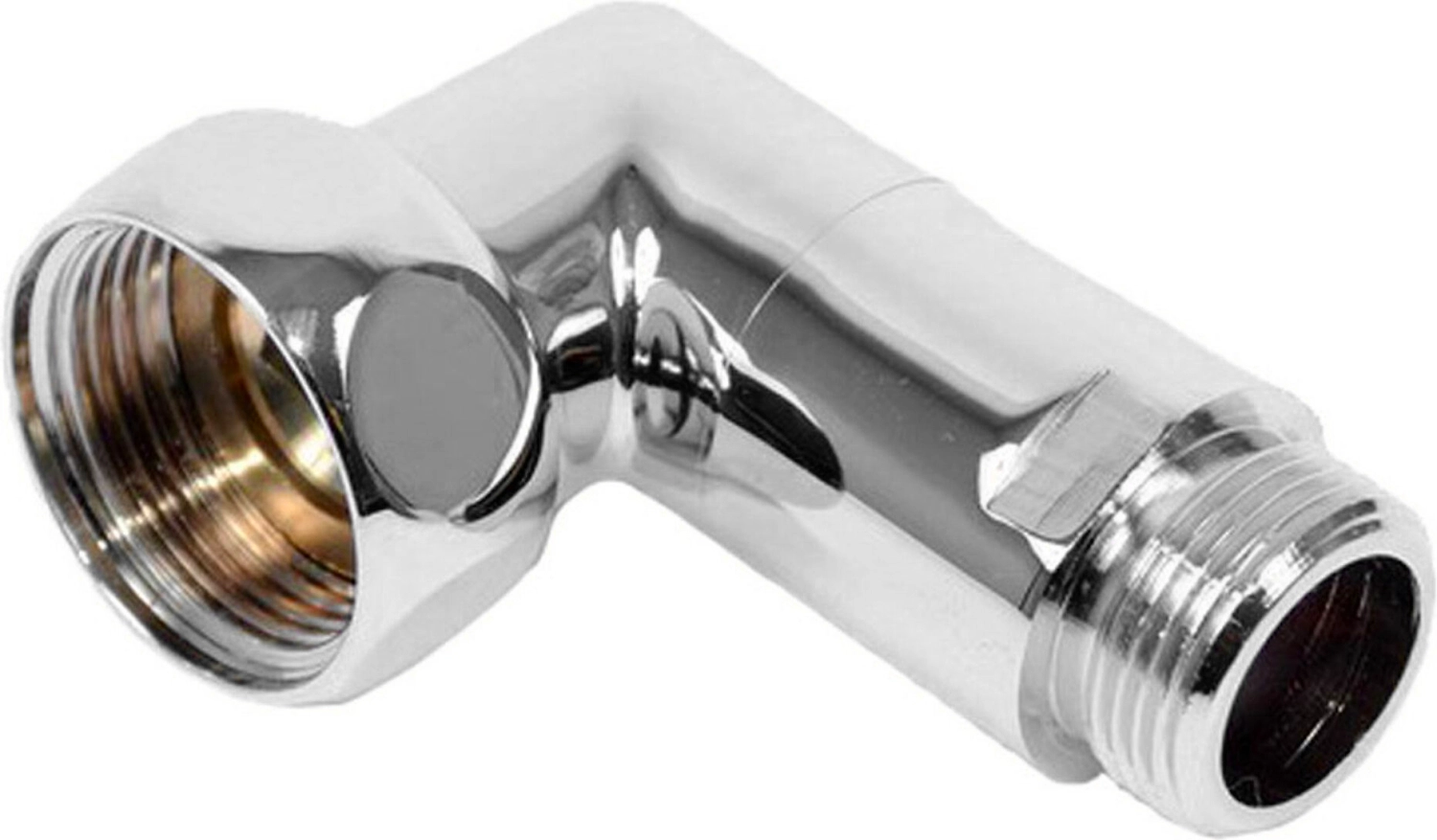 Соединитель угловой латунь хромированный Арго 1" х 1/2" Г/Ш