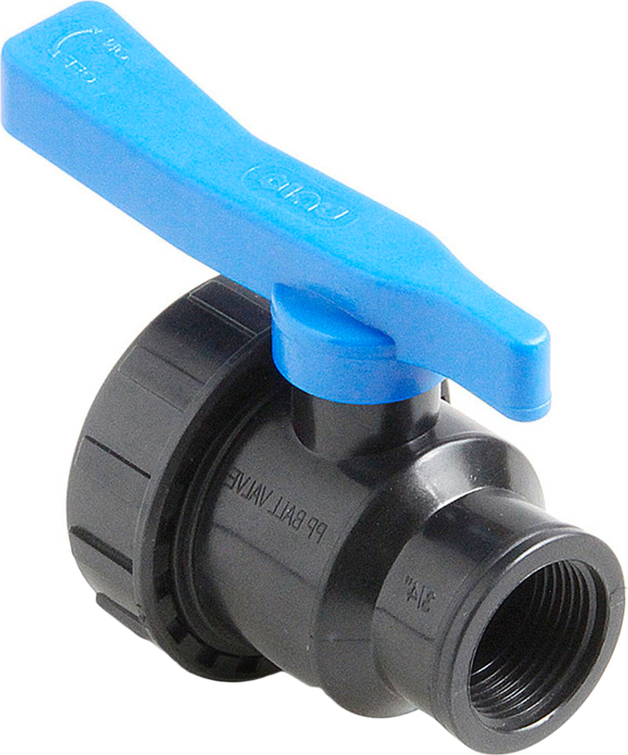 Кран шаровой компр, полипроп внутр/внутр резьба 1/2"х1/2" для полиэтил. труб RTP