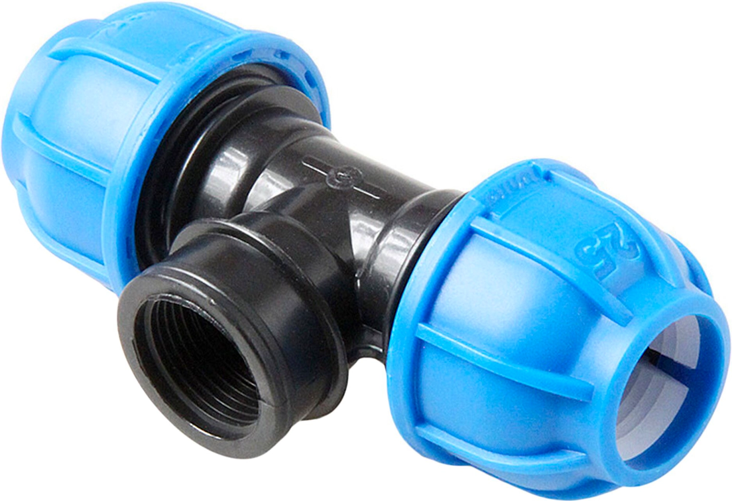 Тройник компрес., полипропилен внутр. резьба 25х 3/4" для полиэтилен.  труб, RTP