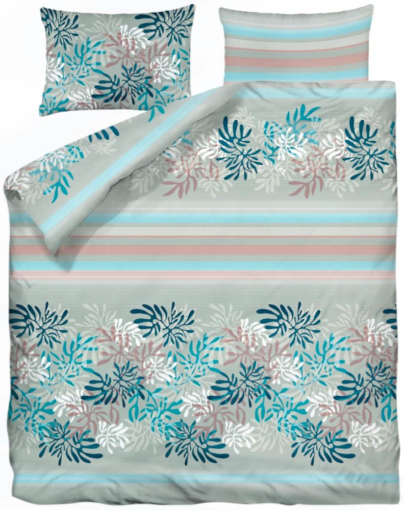 Комплект постельного белья Коллекция бязь двуспальный cеро-синий