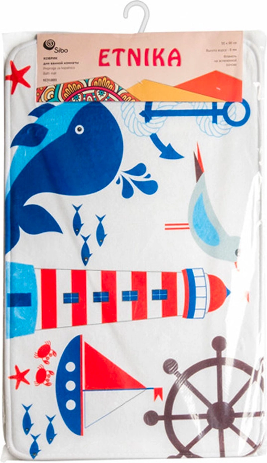 Коврик для ванной комнаты Sibo Etnika Море 80х50 см текстильный многоцветный