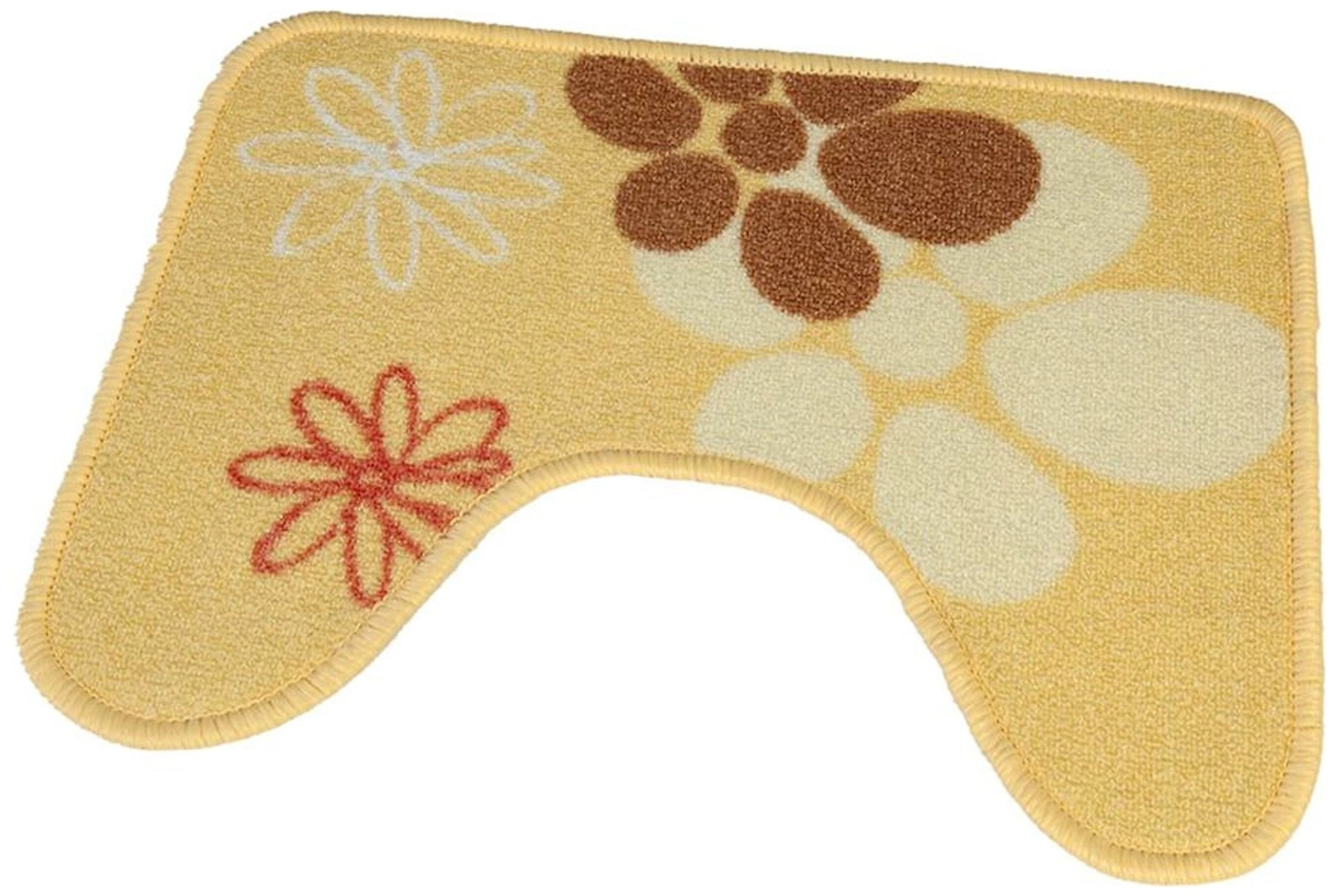 Коврик для туалета Цветы 40х50 см ворсовый бежевый