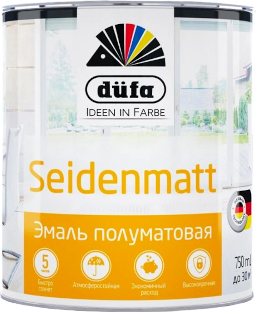 Эмаль универсальная dufa SEIDENMATT белая 0,75 л