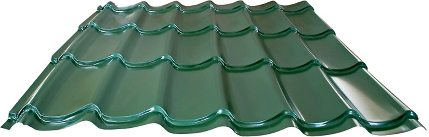 Металлочерепица Таврос зеленый 2250x1180 мм