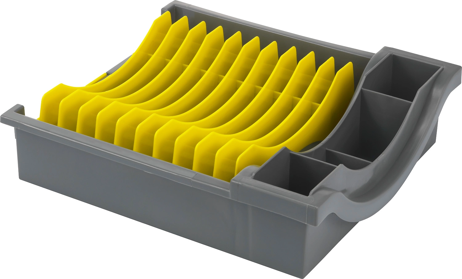 Сушилка для посуды 30x27,5x7,5 см серо-желтая